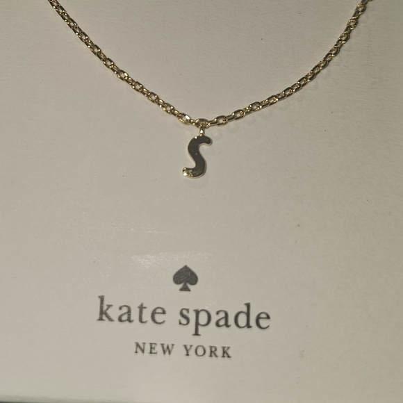 NWT Kate Spade Gold 'S' Pendant Necklace - Picture 2 of 6